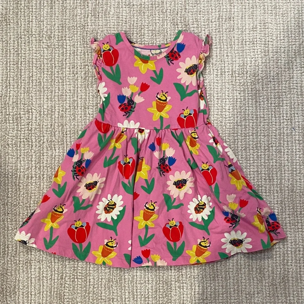 Mini Boden Pink Dress with Colorful Floral Print - Picture 1 of 5